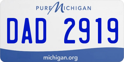 MI license plate DAD2919