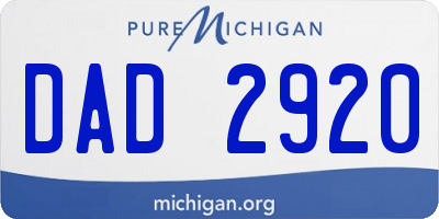 MI license plate DAD2920