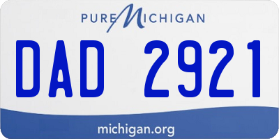 MI license plate DAD2921