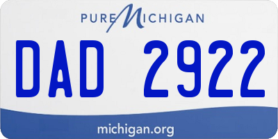 MI license plate DAD2922