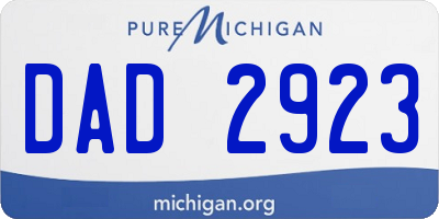 MI license plate DAD2923