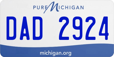 MI license plate DAD2924