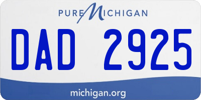 MI license plate DAD2925