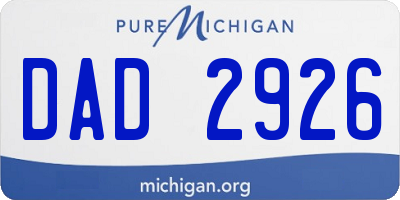 MI license plate DAD2926