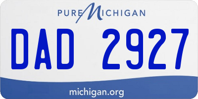 MI license plate DAD2927