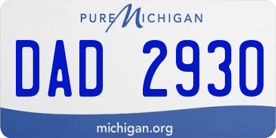 MI license plate DAD2930