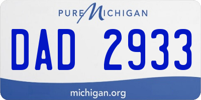 MI license plate DAD2933