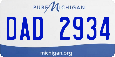 MI license plate DAD2934