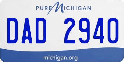 MI license plate DAD2940