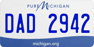 MI license plate DAD2942