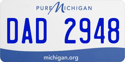 MI license plate DAD2948