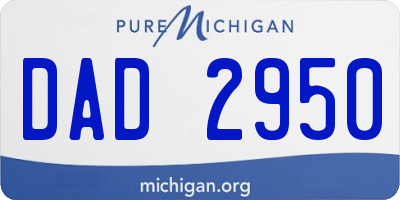 MI license plate DAD2950