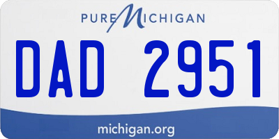 MI license plate DAD2951