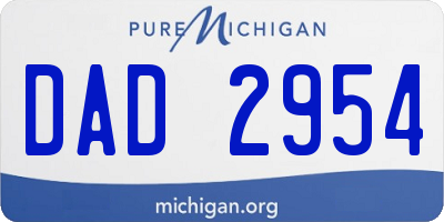 MI license plate DAD2954