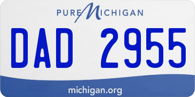 MI license plate DAD2955
