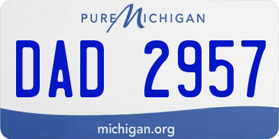 MI license plate DAD2957