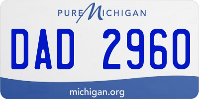 MI license plate DAD2960