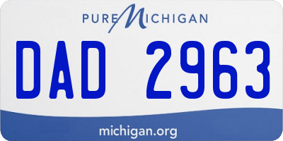MI license plate DAD2963