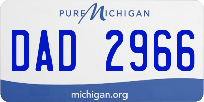 MI license plate DAD2966