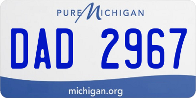 MI license plate DAD2967