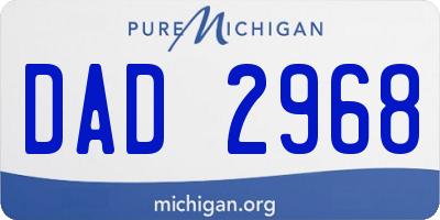 MI license plate DAD2968