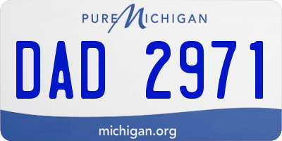 MI license plate DAD2971
