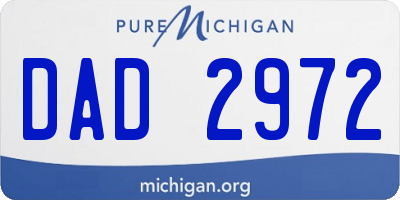 MI license plate DAD2972