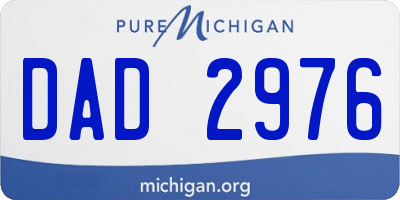 MI license plate DAD2976