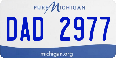 MI license plate DAD2977