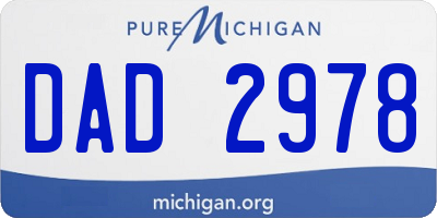 MI license plate DAD2978