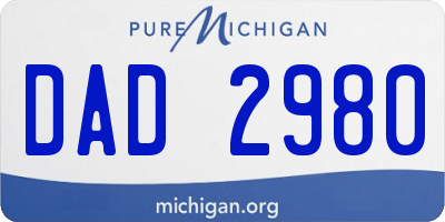 MI license plate DAD2980