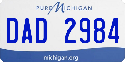 MI license plate DAD2984