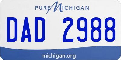 MI license plate DAD2988