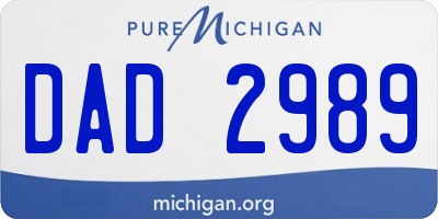MI license plate DAD2989