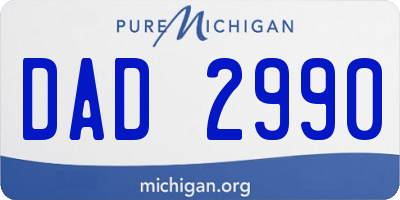 MI license plate DAD2990