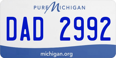 MI license plate DAD2992