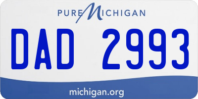 MI license plate DAD2993