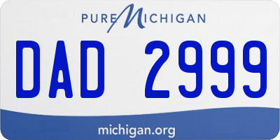 MI license plate DAD2999