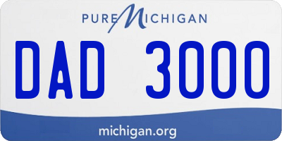MI license plate DAD3000