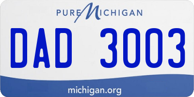 MI license plate DAD3003