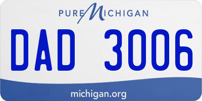 MI license plate DAD3006