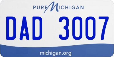 MI license plate DAD3007