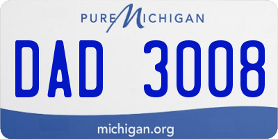 MI license plate DAD3008