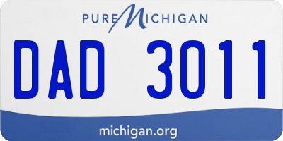 MI license plate DAD3011