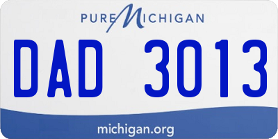 MI license plate DAD3013