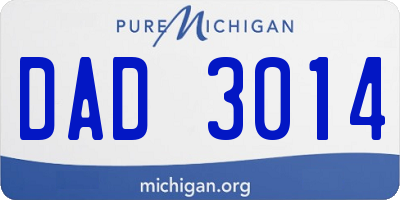 MI license plate DAD3014