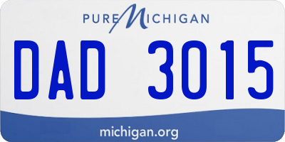 MI license plate DAD3015