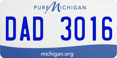 MI license plate DAD3016