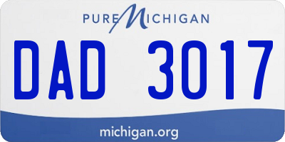 MI license plate DAD3017