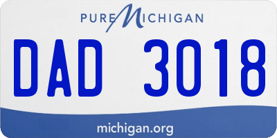 MI license plate DAD3018